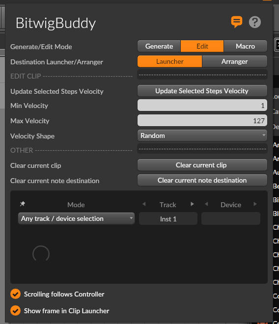 Edit Mode Panel
