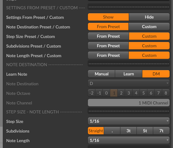 Step Size and Note Length
